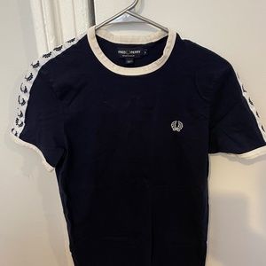 Fred Perry Mens Blue Taped Ringer Tee Size Small